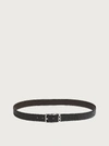 Ferragamo Reversible And Adjustable Gancini Belt In Black