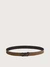 Ferragamo Reversible And Adjustable Gancini Belt In Brown