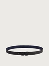 Ferragamo Adjustable Reversible Belts Punch-hole Detailing In Black