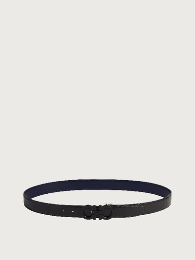FERRAGAMO CEINTURE RÉVERSIBLE ET RÉGLABLE GANCINI NOIR