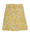 Faithfull The Brand Net Sustain Celia Belted Layered Floral-print Linen Shorts In Light Yellow/pink