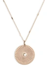 Zoë Chicco Small Sunbeam Diamond Medallion Necklace In Yellow Gold/ Diamond