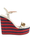 GUCCI DOUBLE G ESPADRILLE WEDGE SANDALS