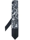 Off-white Flowers Silk Tie In Black
