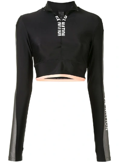 P.e Nation Side Runner Long-sleeve Top In Black