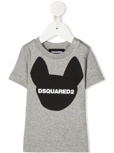 Dsquared2 Babies' Logo Print T-shirt In Grey