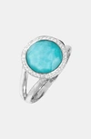Ippolita Sterling Silver Stella Mini Lollipop Ring In Turquoise Doublet With Diamonds In Silver/ Turquoise