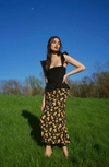 Reformation Bea Lemon Print Midi Skirt In Lemon Drop