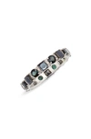 ARMENTA NEW WORLD HEMATITE & TOURMALINE STACKING RING,16716