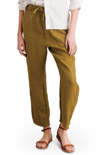 Alex Mill Linen Tie Waist Pants In Golden Khaki