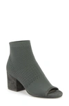 Eileen Fisher Croft Open Toe Knit Bootie In Graphite Stretch Fabric