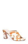 42 GOLD SALDANA GENUINE CALF HAIR SLIDE SANDAL,SALDANA COW PRINT