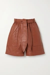 MUNTHE MEANWHILE BELTED LEATHER SHORTS