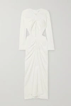 CHRISTOPHER ESBER RUCHED CUTOUT STRETCH-JERSEY MAXI DRESS