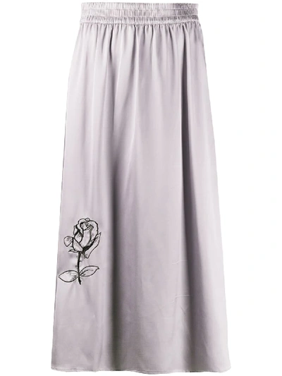 Soulland Liz Rose Embroidered Skirt In Grey