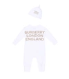 BURBERRY BABY CLEO棉质连身衣和帽子套装,P00491153