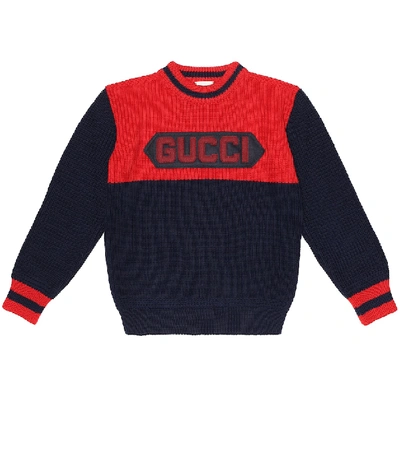 Gucci Kids' Jumper With Patch In Blue