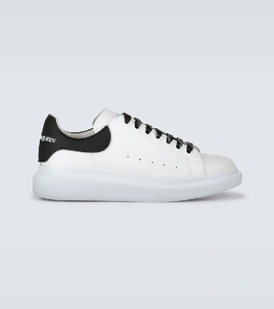 Alexander Mcqueen Python-effect Trimmed Leather Sneakers In White