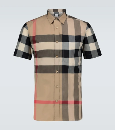 Burberry Somerton Checked Shirt In Beige