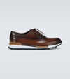 Berluti Fast Track Venezia Leather Sneakers In Brown