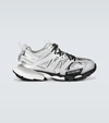 Balenciaga Metallic Track Sneakers In Silver