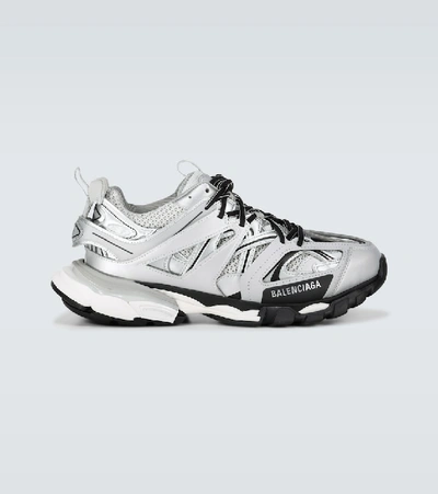 Balenciaga Metallic Track Sneakers In Grey