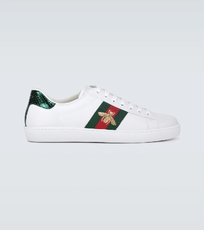 Gucci White Bee New Ace Trainers