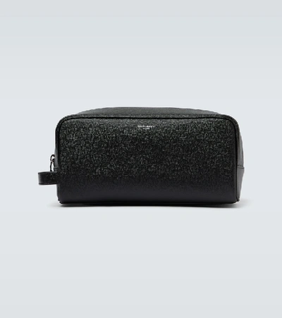 Saint Laurent Grained Leather Pouch Bag In Black