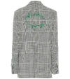 Off-white Houndstooth-check Single-breasted Blazer In Black