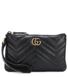 GUCCI GG MARMONT SMALL LEATHER WRIST WALLET,P00487990