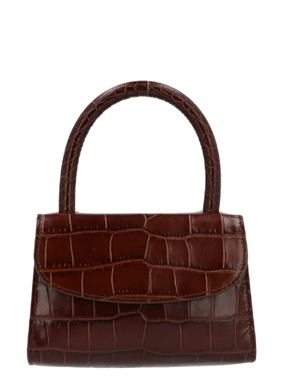 By Far Embossed Mini Shoulder Bag In Brown