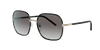Prada Womens Black Pr 67xs 58 Rectangle-frame Metal Sunglasses In Grey Gradient