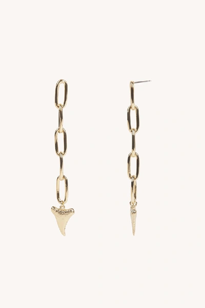 Rebecca Minkoff Shark Tooth Linear Link Earring In Gold Aquarius