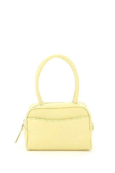By Far Martin Grained Leather Top Handle Bag In Yellow