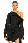 Simkhai Smikhai Alice Draped One Shoulder Top In Black
