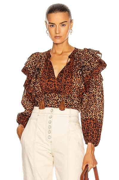 Ulla Johnson Carissa Blouse In Leopard