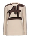Alberta Ferretti Intarsia-knit Jumper In Beige