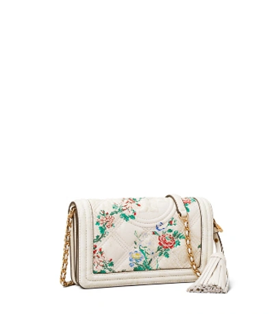 Tory Burch Fleming Soft Printed Wallet Crossbody In Ivory French Paisley