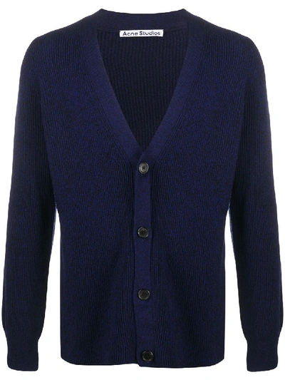 Acne Studios Melange Ribbed Cardigan Navy Multi