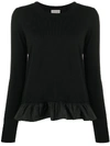 MONCLER PEPLUM HEM JUMPER