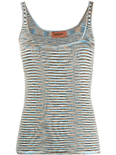 Missoni Abstract Knitted Waistcoat Top In Blue