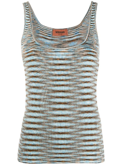 Missoni Abstract Knit Waistcoat Top In Blue