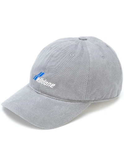 We11 Done Logo Embroidered Baseball Cap In Grey