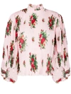 GANNI PLISSÉ FLORAL-PRINT BLOUSE