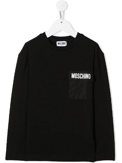 Moschino Kids' Logo Long Sleeve Sweatshirt In Black