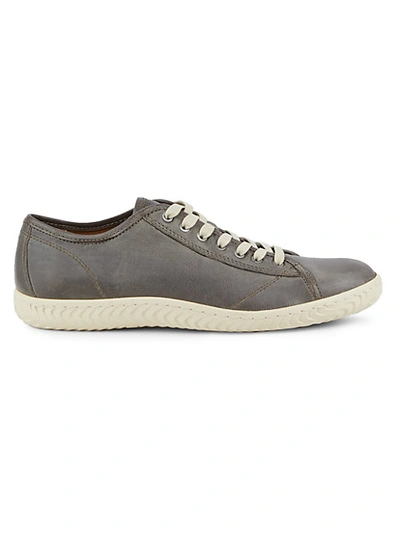 John Varvatos Star H Leather Low-top Trainers In Lead