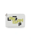 Longchamp Logo Lettered Leather Pouch In White