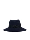 Maison Michel Stitching Detail Hat In Navy