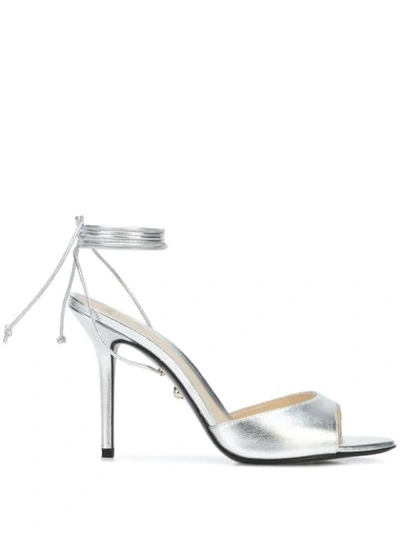 Alevì Lucy Wrap-around Ankle Strap Sandals In Silver