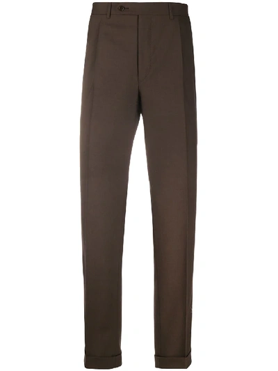 Canali Slim Fit Chinos In Brown